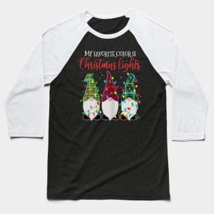 my favorite color is christmas lights Baseball T-Shirt